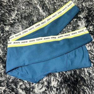 NEW Nike Women's One Novelty Tights Teal White CJ3928-432 Size XSMALL MSRP